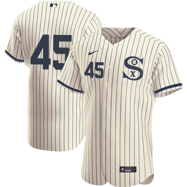 Men Chicago White Sox #45 No Name Cream stripe Dream version Elite Nike 2021 MLB Jerseys->chicago white sox->MLB Jersey